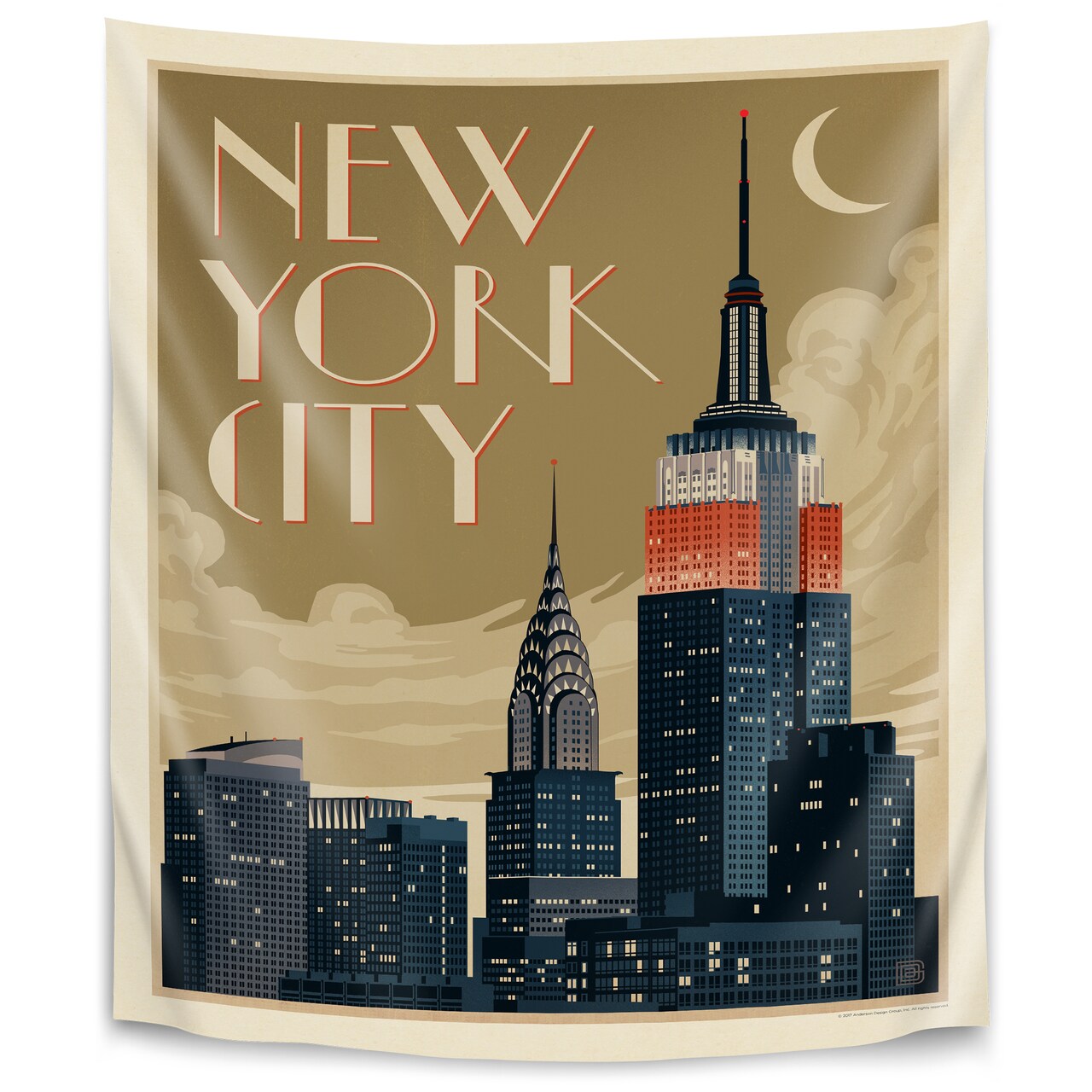 NYC Deco Skyline by Anderson Design Group  Wall Tapestry - Americanflat